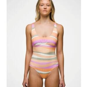 NEW Prana Mallorca One Piece Padded Cup Swimsuit In Waves